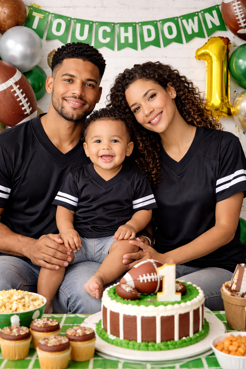 Customized Infant Toddler Baby Youth Football Jersey with Varsity Sleeve Stripes