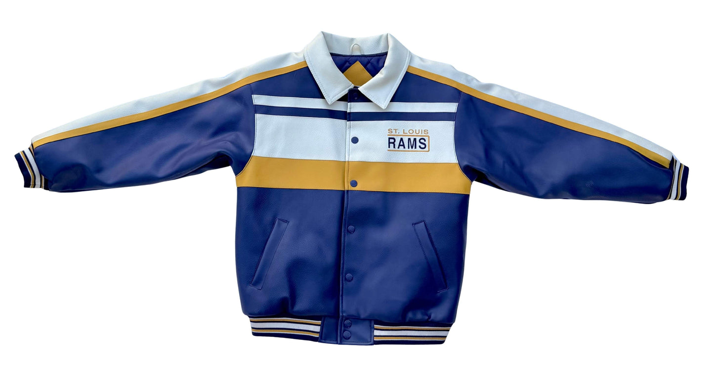 Vintage Mighty Mac  Rams Leather Jacket Youth M 12/14