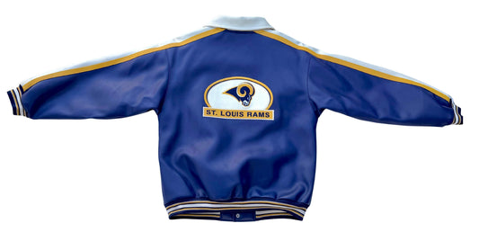 Vintage Mighty Mac  Rams Leather Jacket Youth M 12/14