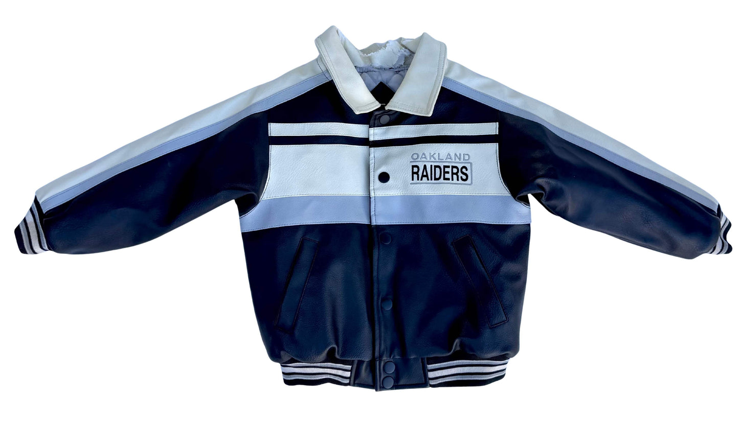 Vintage Raiders Leather Jacket 4T (flawed)