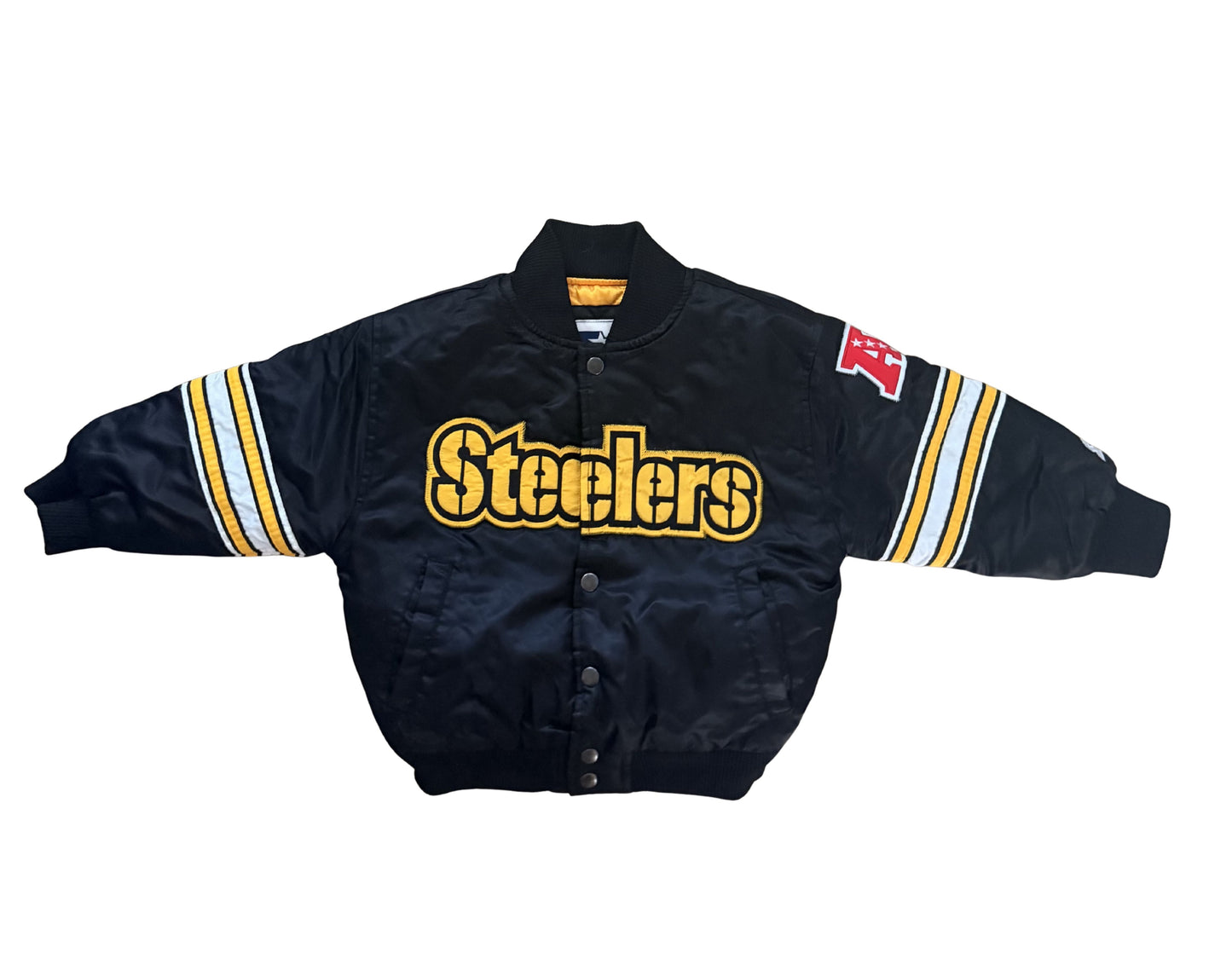 Vintage Steelers Satin Jacket Youth Kids S