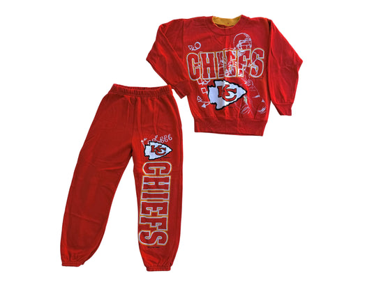Vintage Kansas City Chiefs Sweatsuit 1995 S Youth Kids