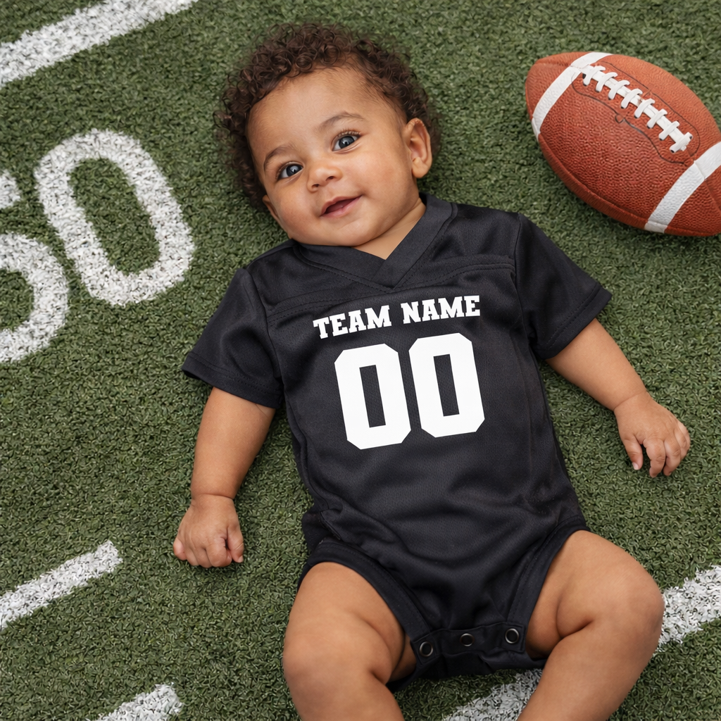 Custom Football  Baby Infant Jersey Onesie Bodysuit