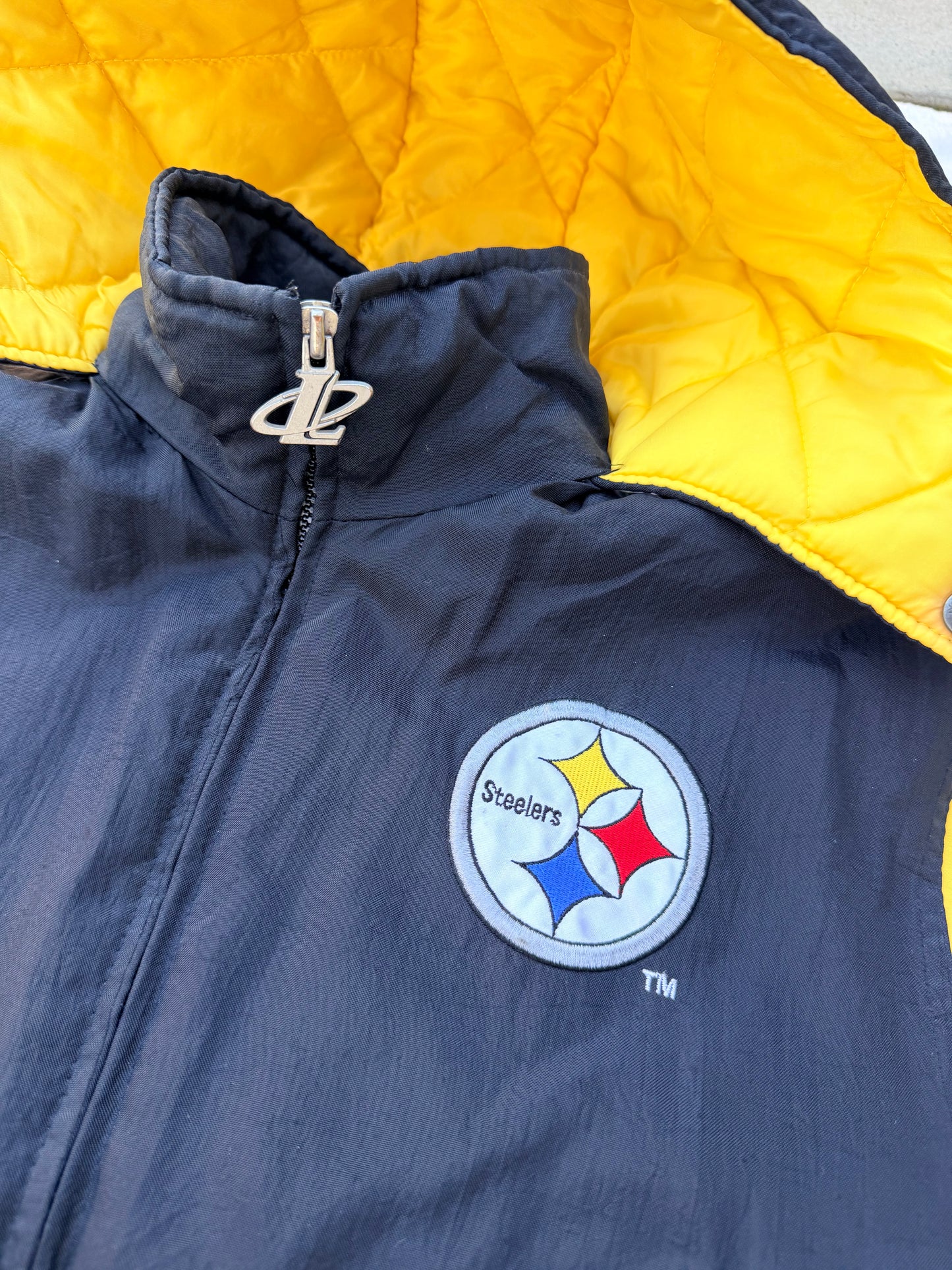 Vintage Pro Line Steelers Youth Puffer Jacket M 10/12