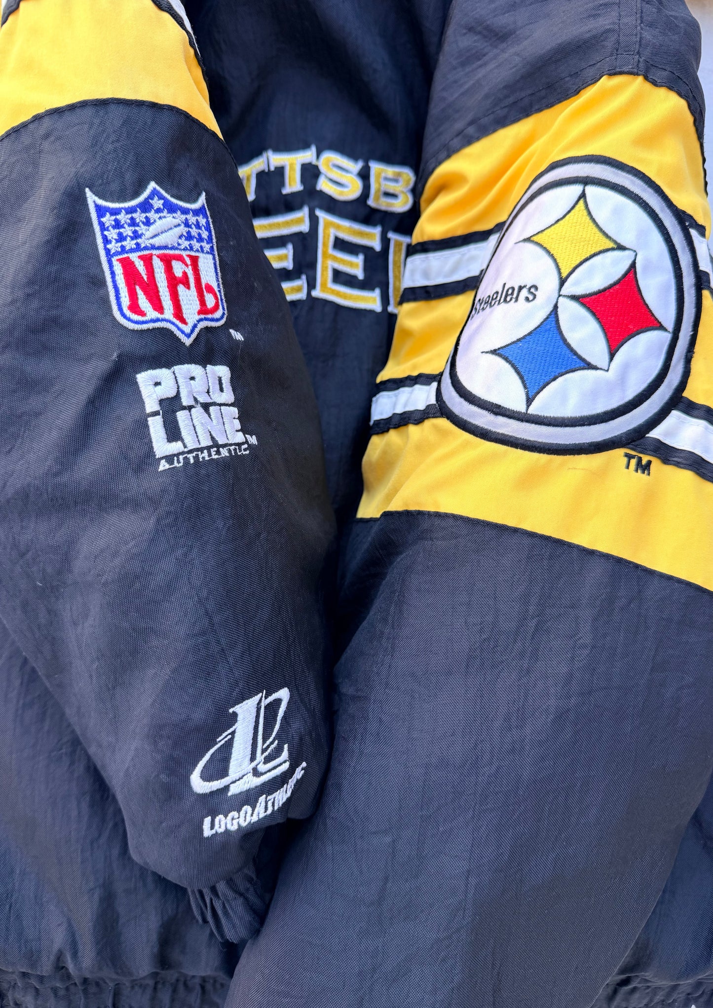 Vintage Pro Line Steelers Youth Puffer Jacket M 10/12