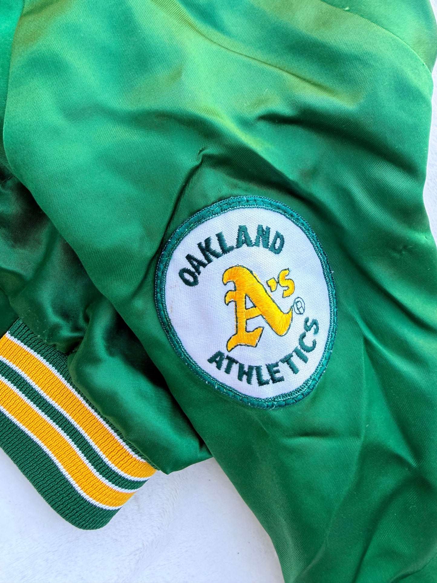 Vintage Chalkline Oakland Athletics Satin Varsity Jacket SIze S 5 youth