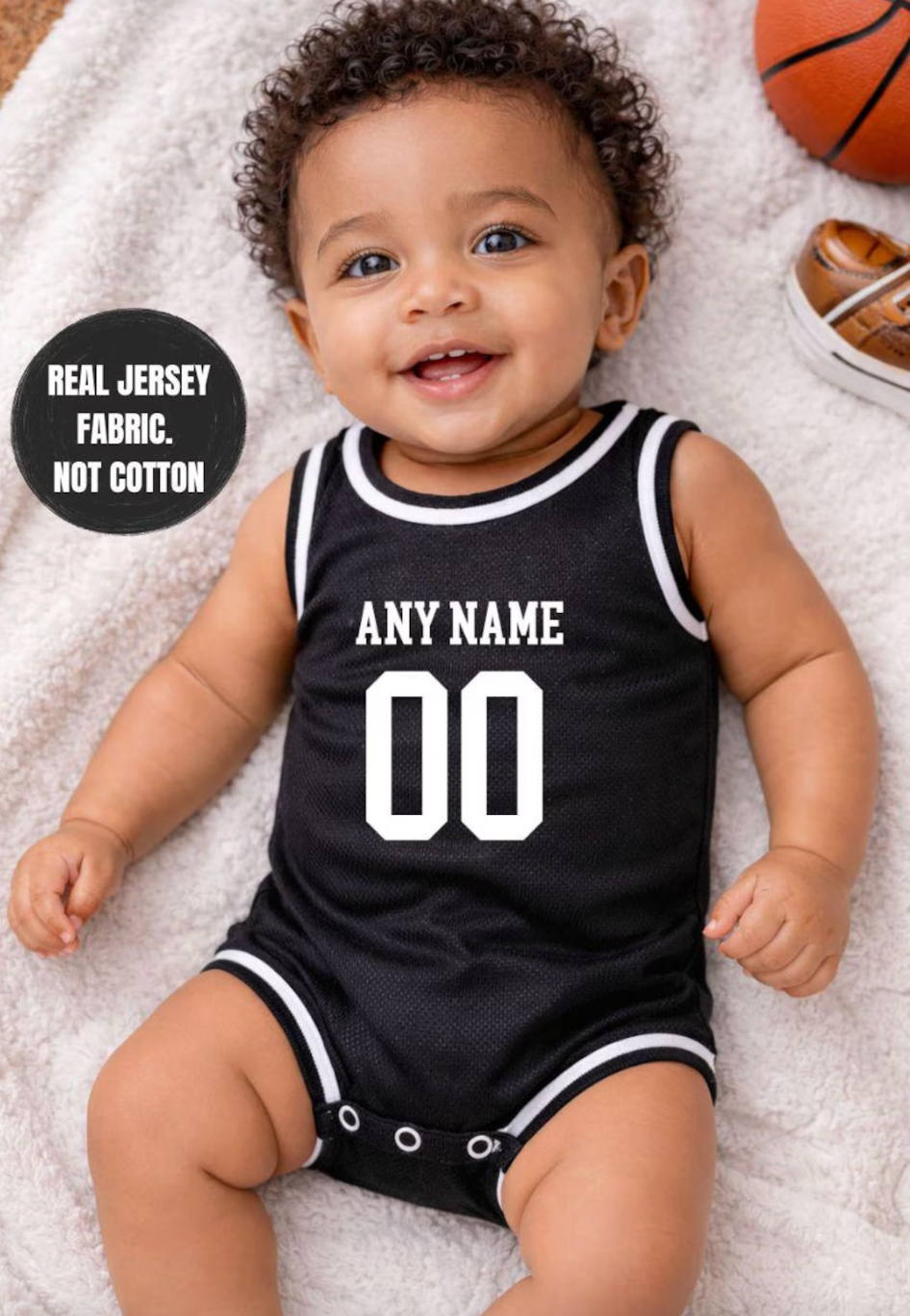 Custom Mini Basketball Baby Jersey Onesie