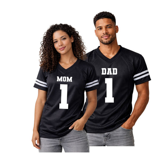 Customized Football Varsity Striped Sleeve Adult Jersey
