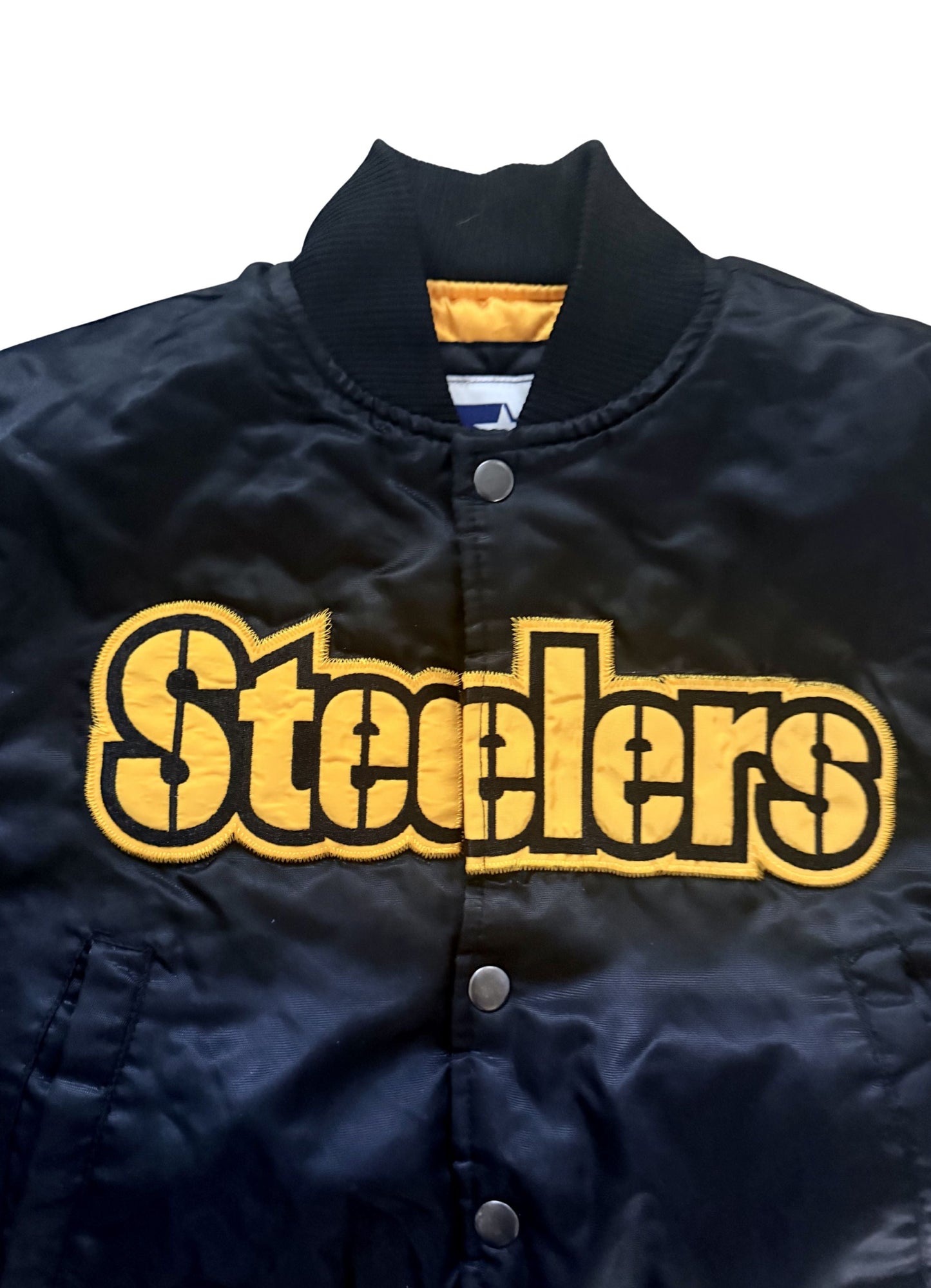 Vintage Steelers Satin Jacket Youth Kids S
