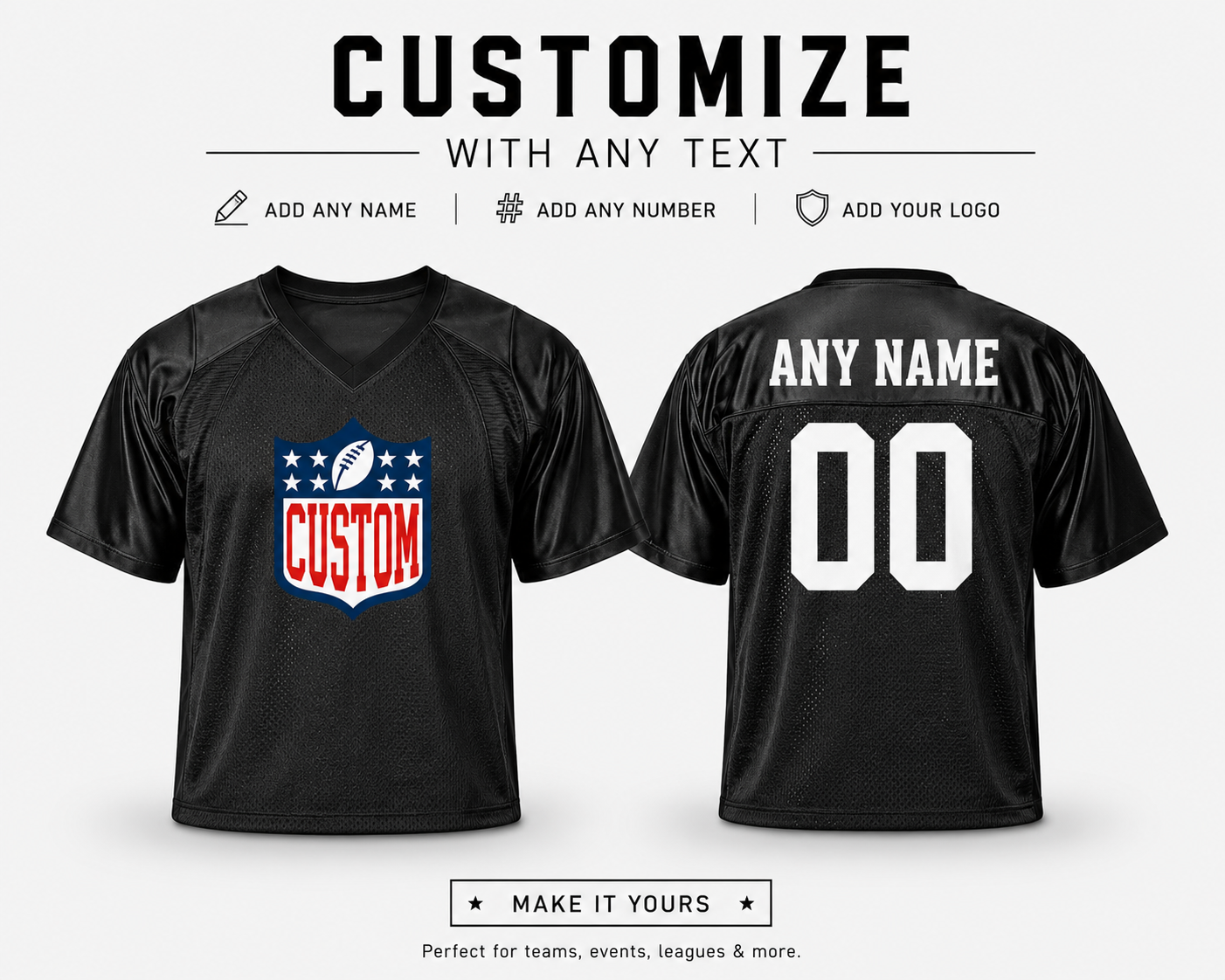 Custom Family Football Emblem Jerseys | Infant to Adult