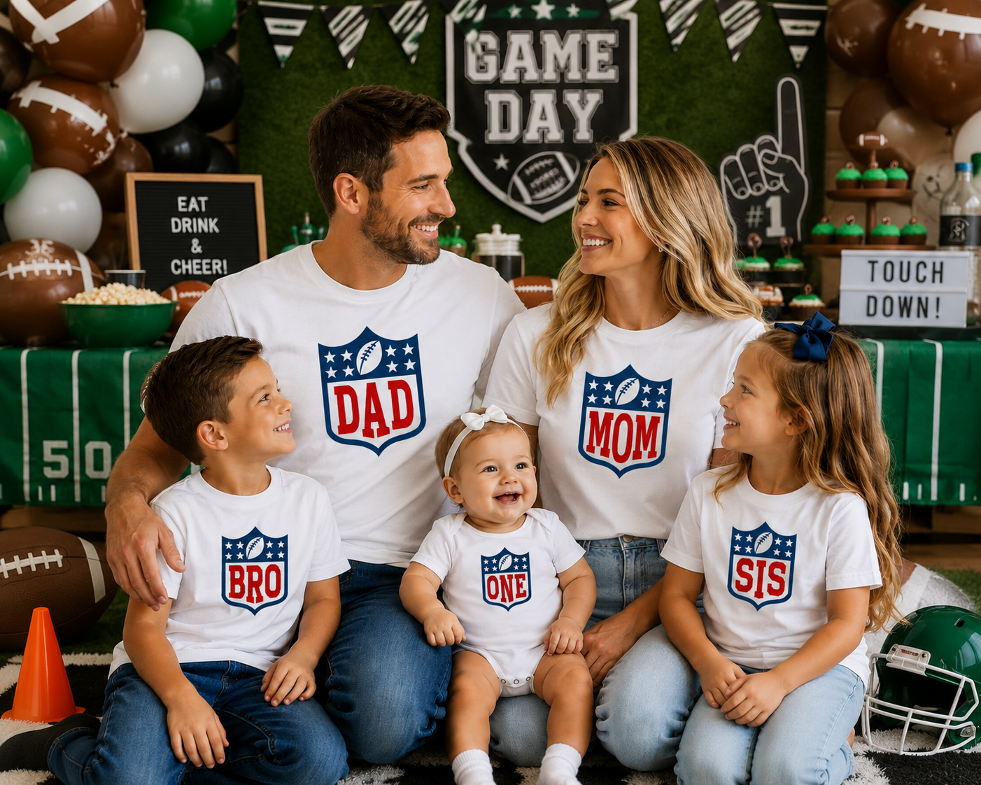 First Birthday Football Family T-Shirts