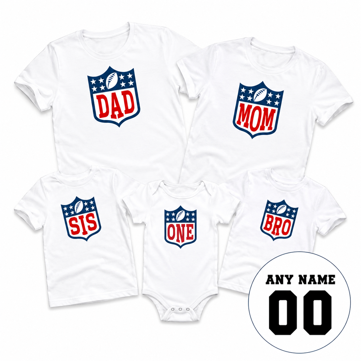 First Birthday Football Family T-Shirts