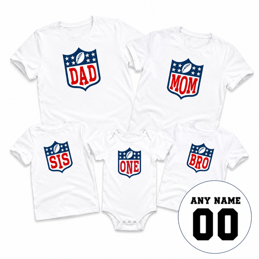 First Birthday Football Family T-Shirts
