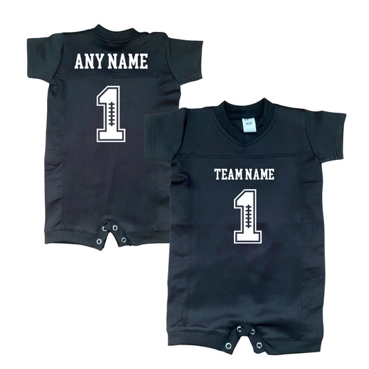 Customized Football MVP First Birthday Romper Jersey