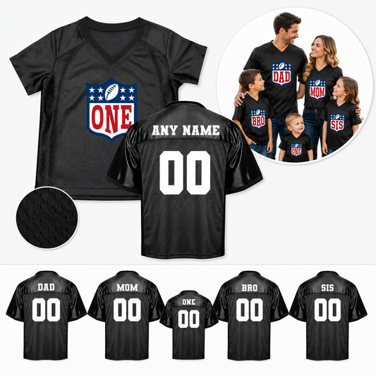 Custom Family Football Emblem Jerseys | Infant to Adult