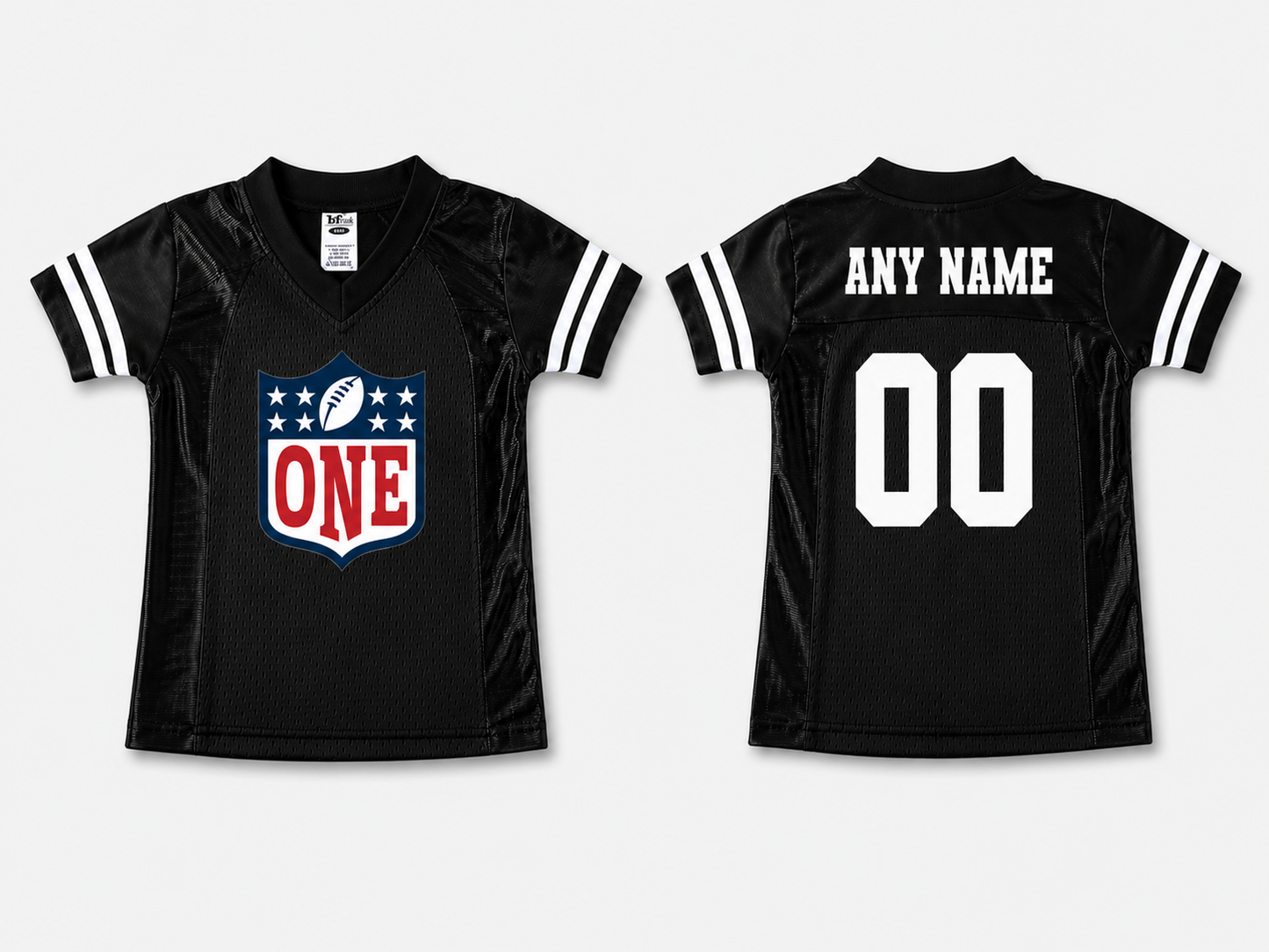 Custom Football Emblem Jerseys with Varsity Stripe | Infant to Toddler