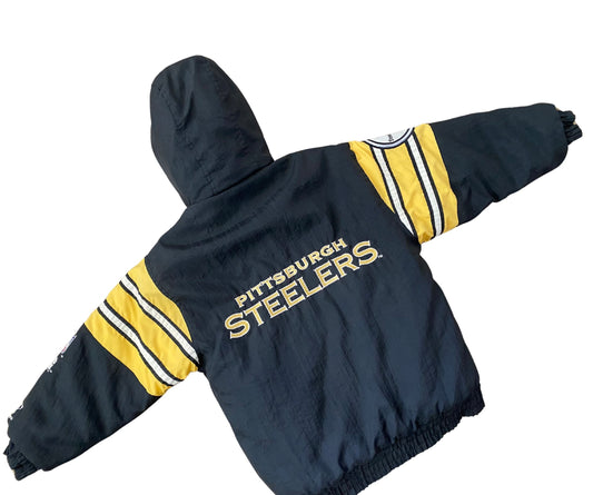 Vintage Pro Line Steelers Youth Puffer Jacket M 10/12
